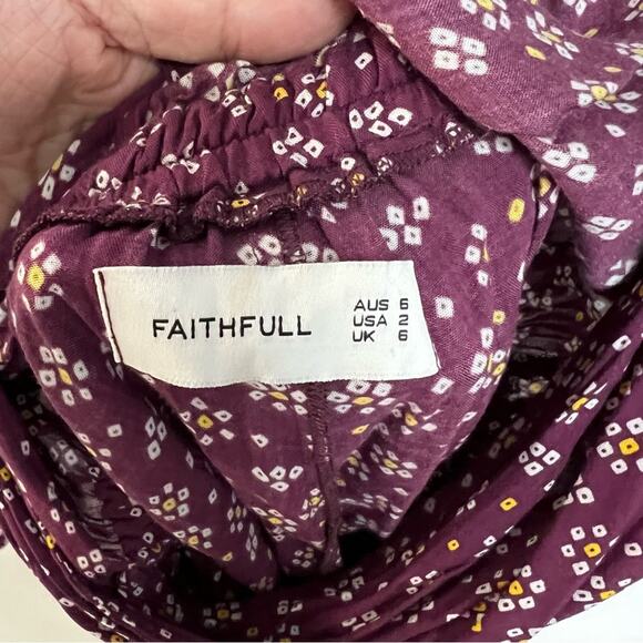 Faithfull The Brand Festival Boho Romper Purple Sublime Beshka Print Size US 2 - Picture 5 of 8